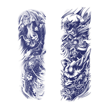 2 Sheets Full Arm Semi Permanent Tattoo Stickers QB-041-042